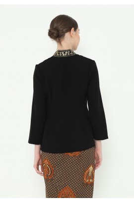 Lyne Halim Blouse Kutubaru Bordir, Hitam 8290